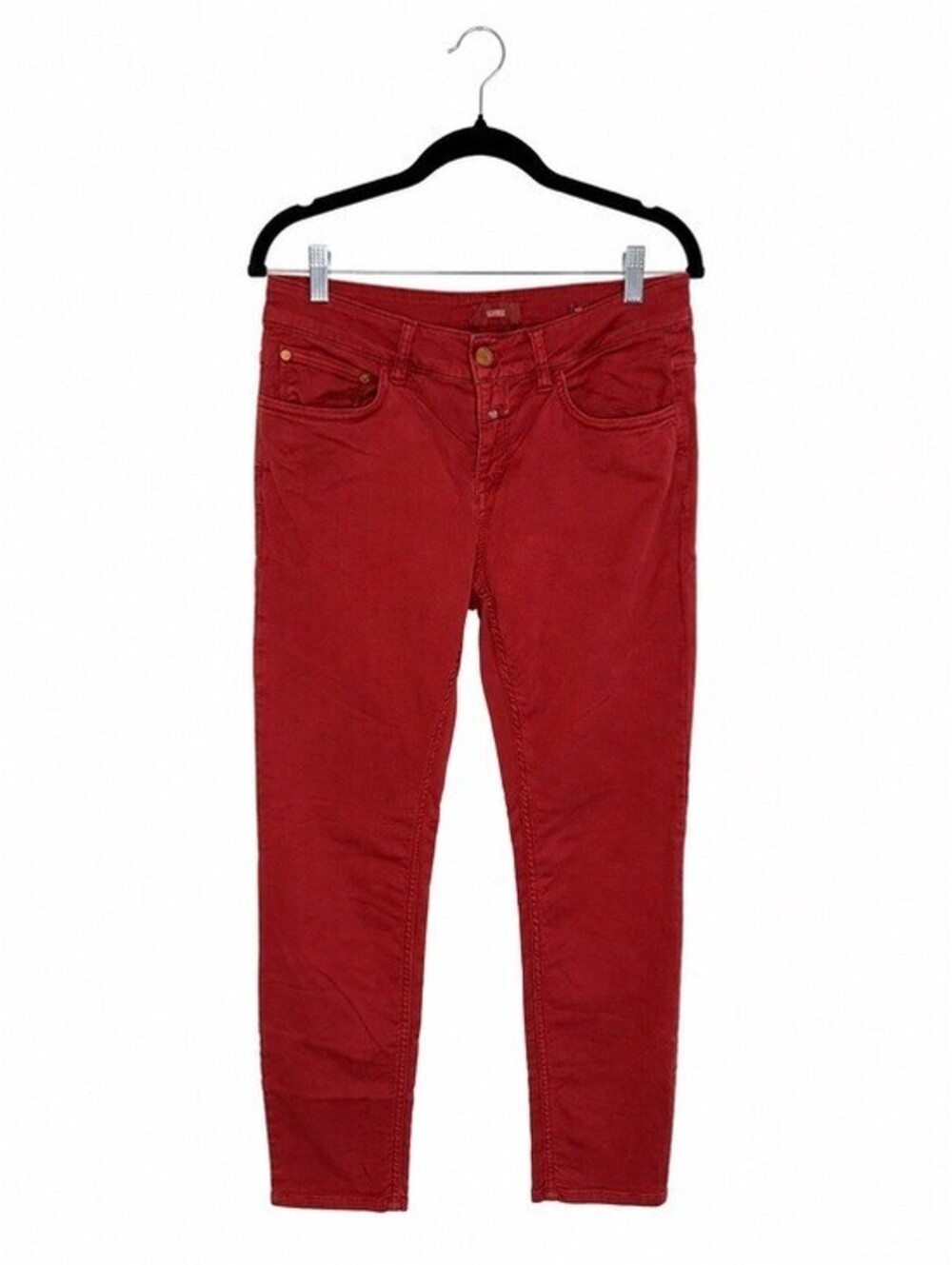 Closed Baker Skinny Jeans Women's Rust Red Stretch Denim Size 28 Made in Italy